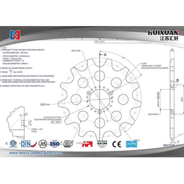 45# Material Heavy Steel Forgings For Marine Equipment