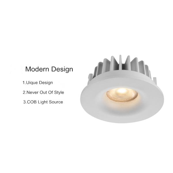 IP54 Mini Cut out73mm Dia80*H35MM White Aluminum 2700-3000K Fixed Dimmable 7W 180mA COB Downlights for Bathroom/R3B0129