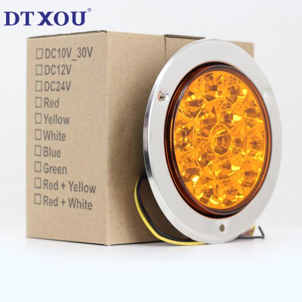 Auto Tail Lamp Truck LED Rear Tail Light Red round trailer Stop light Tail Turn signal light