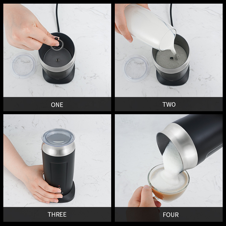 Стойка белой черной электрической пены Frother молока кофе Handheld более теплая