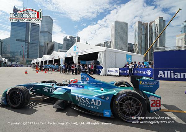 8m 10m White PVC Membrane Aluminum Sports Tents For Formula E Events