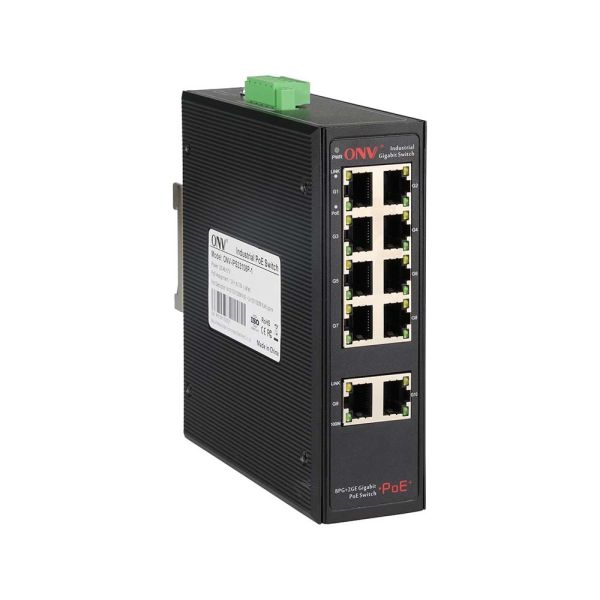 10 Port Gigabit Industrial PoE Switch IEEE 802.3af IEEE 802.3at Standard For IP Cameras