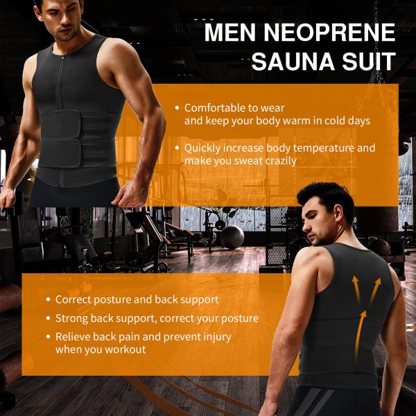 Colete de Neoprene de marca privada com cinto de cintura Treinador de cintura masculino da Waistdear