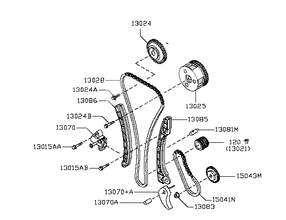 Timing Chain Kit Fits Nissan Versa 1.6 L HR16DE