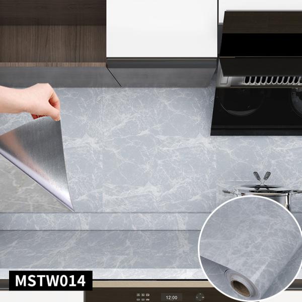 Glossy Grey Marble Effect Wallpaper 60cm Removable Wallpaper Marble Look