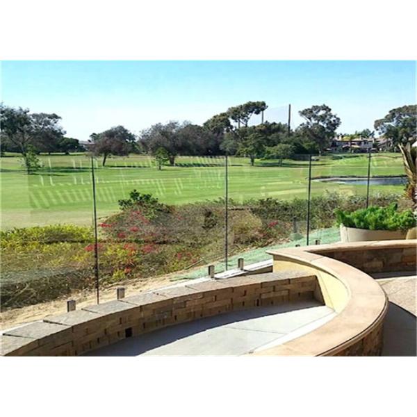 CE Approved Tempered Frameless Glass Railing With Stainless Steel Spigots