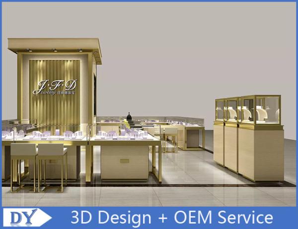OEM Custom Luxury Glass Jewelry Showcase Counter com Led