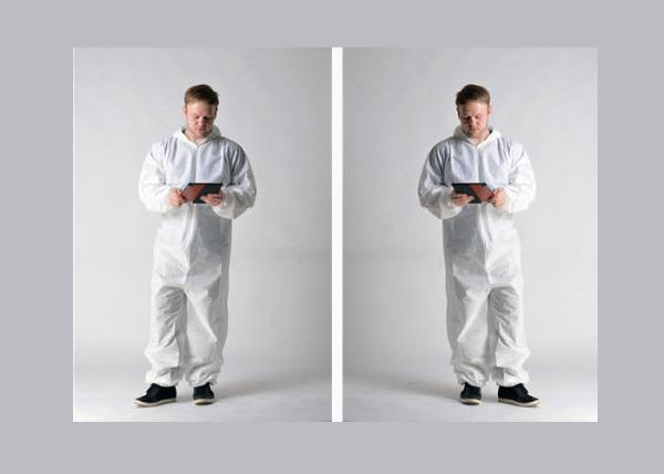 Full Body Disposable Protective Coverall Insulated Blood Resistance Weight 25 - 70gsm