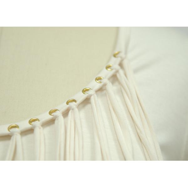 Women's Fashion 1/2 Sleeves Shirt Round-Necline With tassel Decoration Fit Size