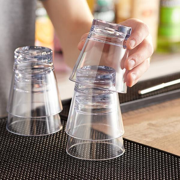 Old Fashioned Plastic Whisky Glasses 9oz SAN Plastic Stackable Rocks Glasses