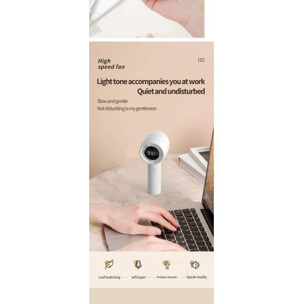 Summer Standing Bladeless Mini Portable Fan Handheld Rechargeable Fan Foldable Design