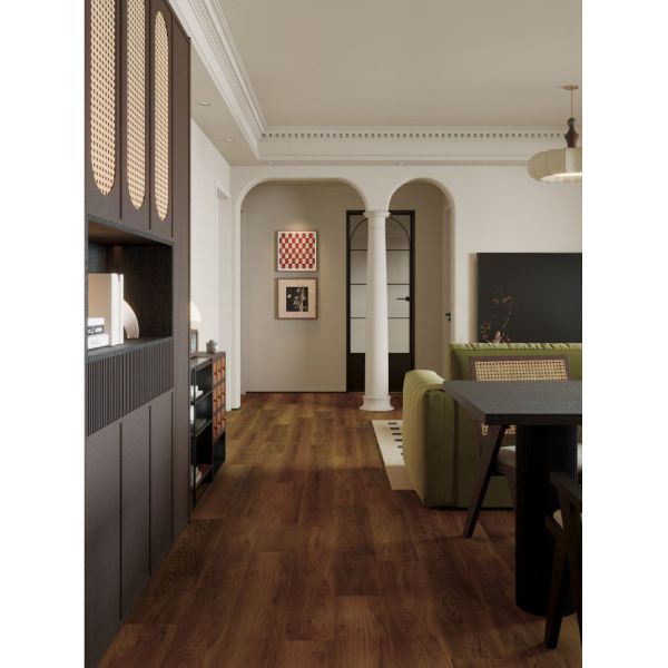 Black Walnut Spc Luxury Vinyl Flooring Stain Resistance Non Toxic And Odorless