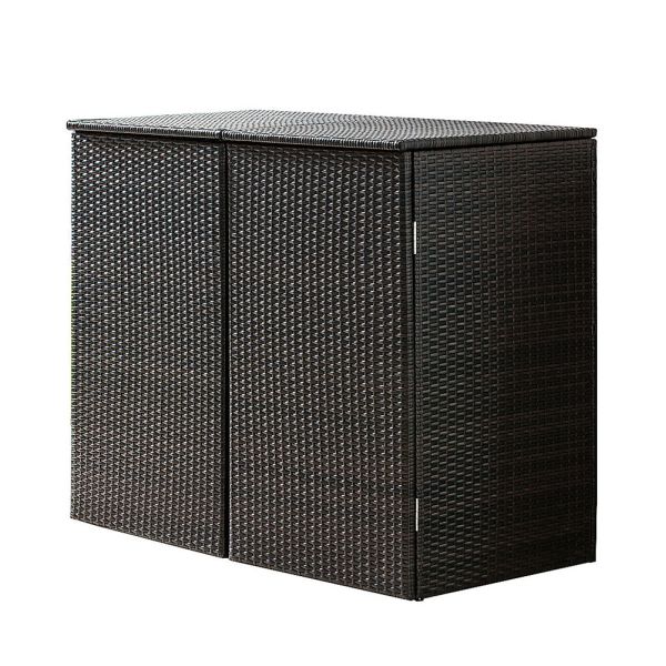 City Squares Environmentally Friendly Beautiful and Timeless Design Materials Steel Frame Rattan Rubbish Trash Can Cover