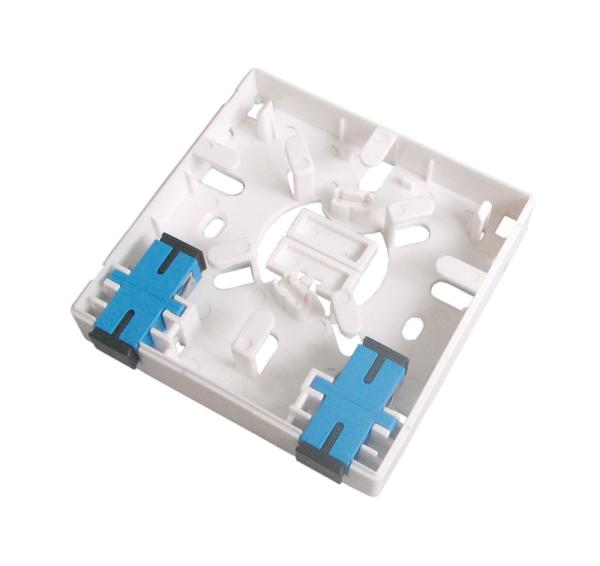 2 Port PC Fiber Optic Faceplate , SC/LC Fiber Optic Terminal Box
