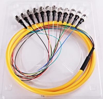 Orange Fiber Optic Pigtail FC 12 Cores Simplex 9/125 SM 3.0 mm 1.5 M  LSZH Jacket