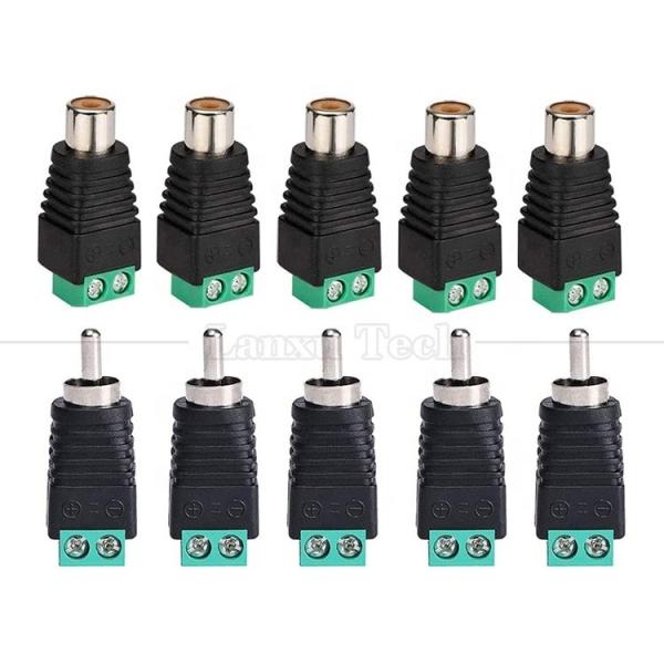 RCA Female Male to Screw Terminal AV Phono Solderless Plug Wire Connector Converter Audio Adapter