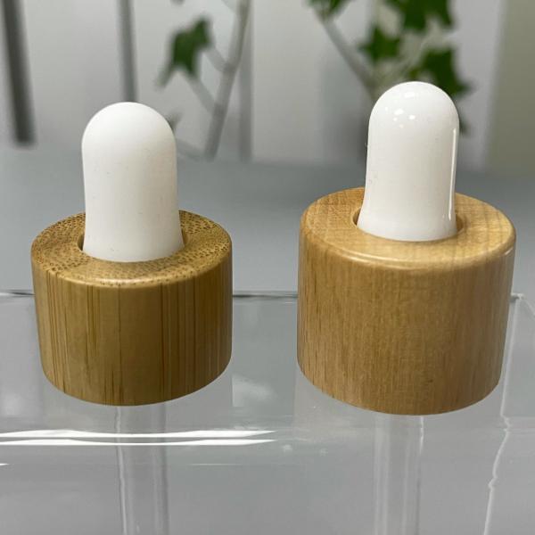 Special Decoration Bamboo Cover Wood Cap 24/410 28/410 Dropper Set Glass