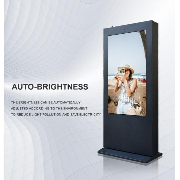 Windproof 55inch 2000nits outdoor digital signage advertising player Kiosk