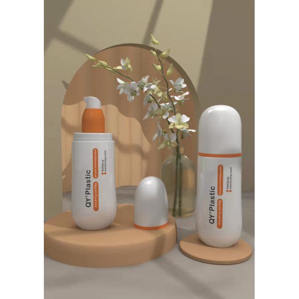 Косметика белого круга пластиковая разливает насос по бутылкам лосьона ЛЮБИМЦА 145ml оранжевый