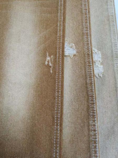 Tejido denim estilo sarga derecha color CAQUI, tejido con construcción 10*7, para vaqueros