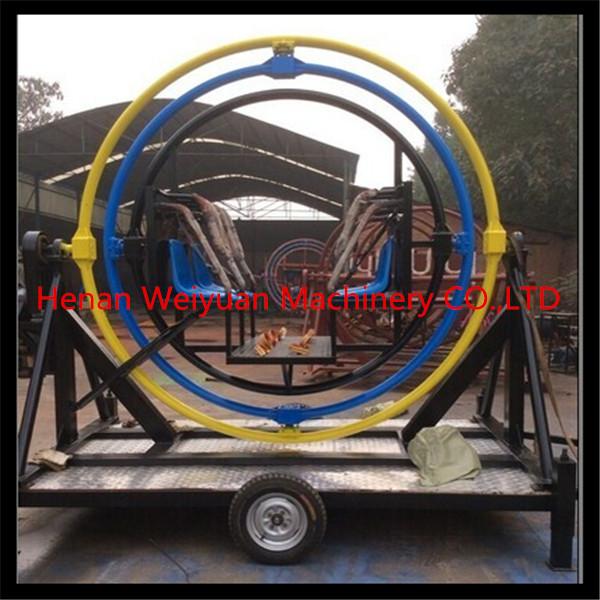 newest gyroscope at low price/ rotating human gyroscope with trailer/outdoor human gyroscope for sale
