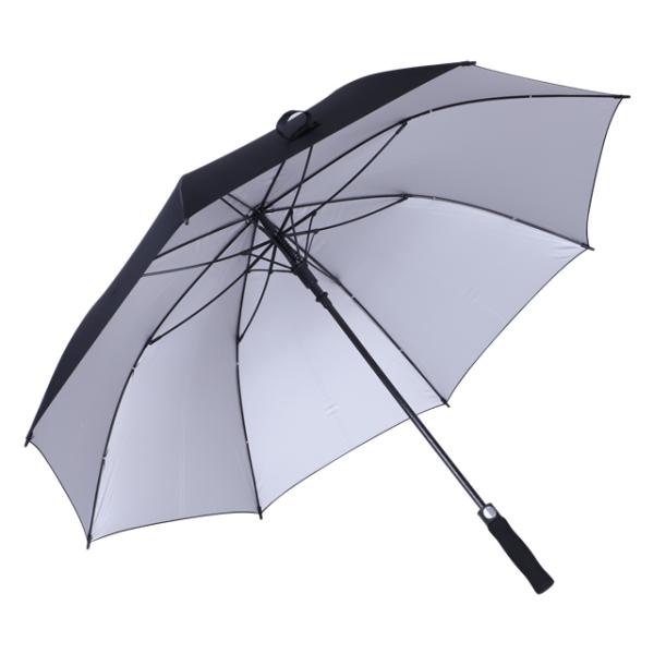 Straight Pattern Golf Size Rain Umbrella with EVA Soft Handle and Silver Coating