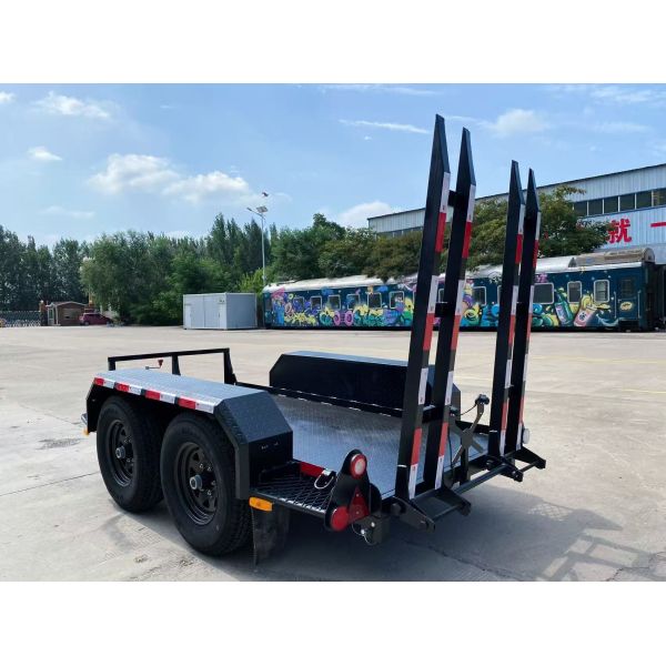 Remorque Tandem Robuste pour Rouleau Compresseur Noir, Charge 3000kg