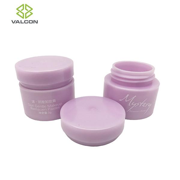Purple 5 ML Cosmetic Cream Jar Screw Cap White Silk Screen Printing