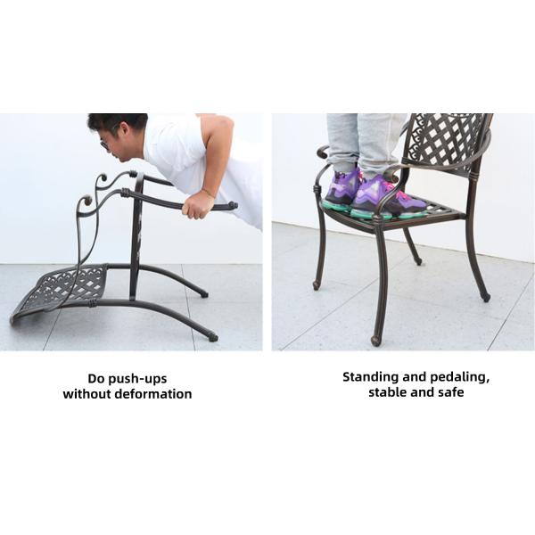 Outdoor Garden Courtyard Round Dining Cast Aluminum Patio Table And Chairs Set