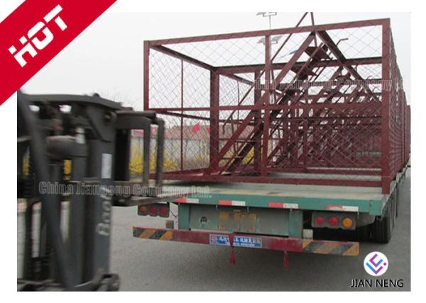 Multi Functional Convenient Steel Ladder Cage Spray Painted For Maintenance