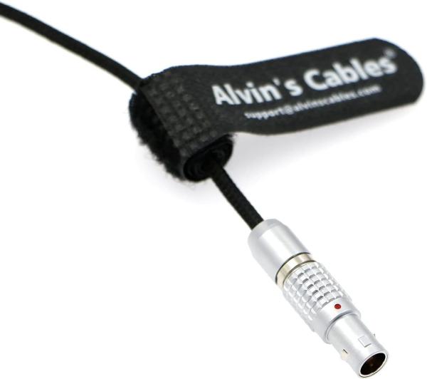 O cabo distribuidor de corrente flexível para o homem Rotatable de Pin Male To 2pin do ângulo direito 2 do monitor de SmallHD da ligação de Teradek trançou o fio 45cm