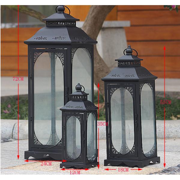 72cm Height Glass Candle Holders , Windproof Candle Holder Stand
