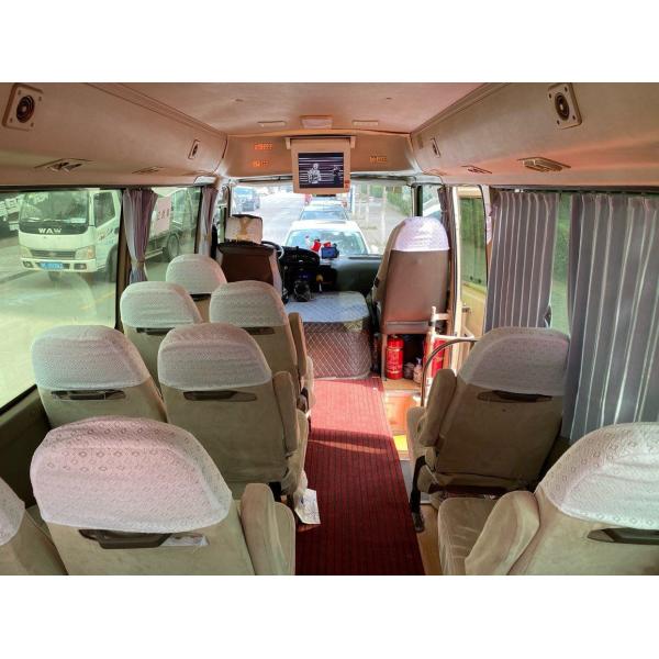 Second Hand Mini Coaster Bus Toyota 1hz 6 Cylinder Engine With 23 Seats