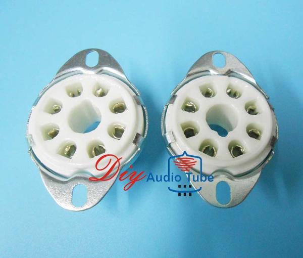 Ceramic 8 Pin Octal Socket Silver Plated 26mm Diameter High Stablility GZ34 5R4GY