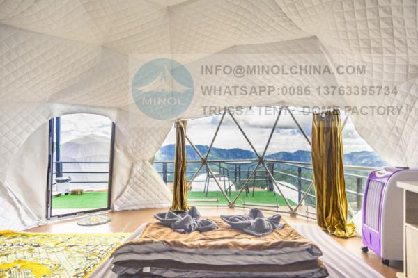 Decorated 6m Resort Geodesic Dome With Washroom