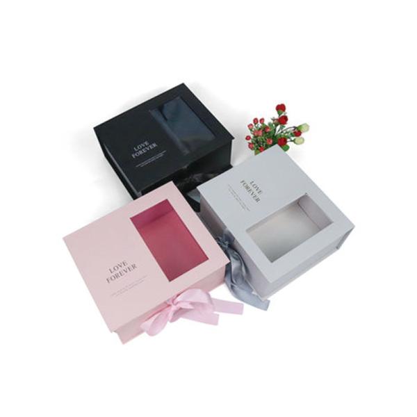 Flip Window UV Coating 1300gsm Paper Flower Gift Packaging Box