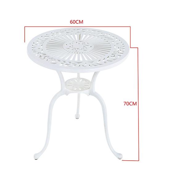 Design Bistro Outdoor Cast Aluminum Dining Sets Garden Chair and Round Side Table