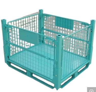 Powder Coated Steel Stillage Pallet Cage 800mm Depth Foldable