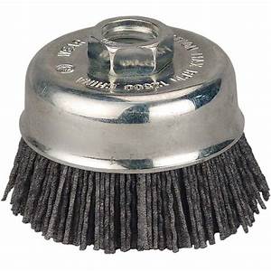 3 Inch OD Nylon Abrasive Cup Brush , Silicon Carbide Nylon Bristle Brush