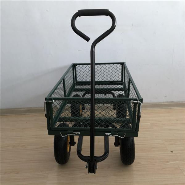 Heavy Duty 50L Garden Mesh Cart  Yard Steel Mesh Wagon Outdoor With 4 Wheels