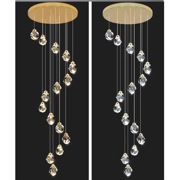 Hôtel Escalier Intérieur Luxe Moderne Chandelier de cristal Pendant Lumière avec LED Lampe de plafond Lampe de taille 130*110mm