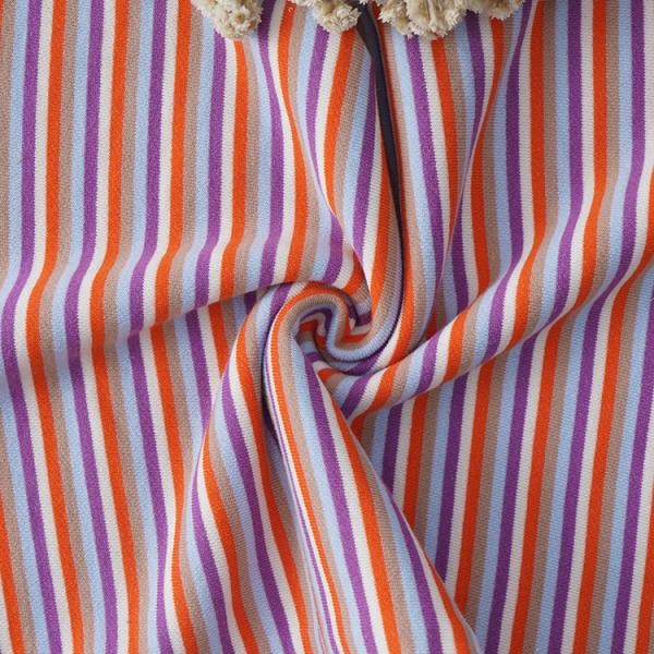 Sweat Absorbing Cotton French Terry Fabric 21S Spring Striped Knit Cloth