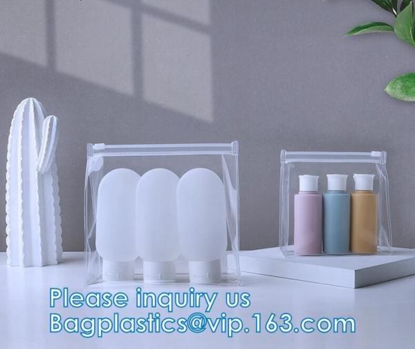 Portable Daily Personalized Design Transparent Pvc Zipper Pouch Bags Leather Clutch Cosmetic Bag