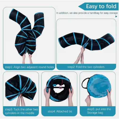 OEM/ODM Interactive Cat Funny Toy 4 Way S type Cat Tunnel Collapsible Pet Extra Large