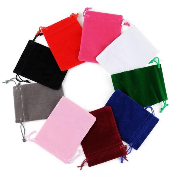 7x9cm 8x10cm 9x12cm Velvet Drawstring Pouches in Customized Color for Jewelry Packing