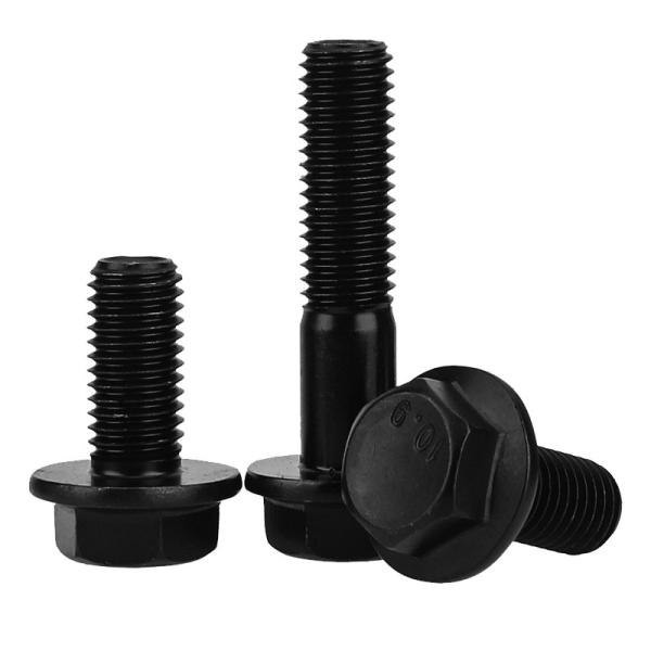 Écrou de flange de tête hexagonale extérieure galvanisée de qualité 8,8 en acier au carbone de haute résistance DIN6921