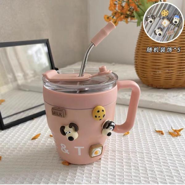 Taza de viaje aislada 1pcs 480ml Taza de café de acero inoxidable con tapa de paja Taza térmica para bebidas calientes y frías Agua té Leche de oficina Botella portátil al aire libre