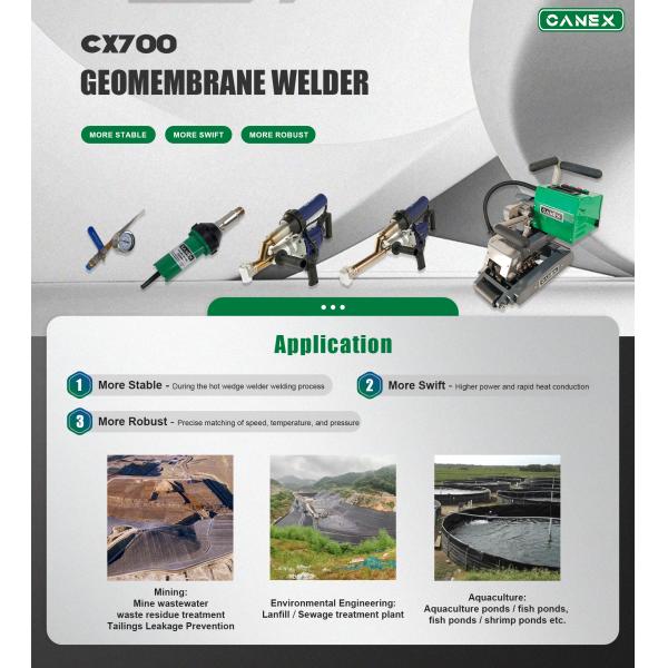 1.0-4.0mm HDPE Geomembrane Hot Wedge Welder CX700 Full Power 2400W