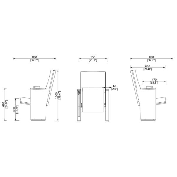 Деревянные посадочные места театра аудитории Сидебоард, снабженные подкладкой стулья для церков УСИТ