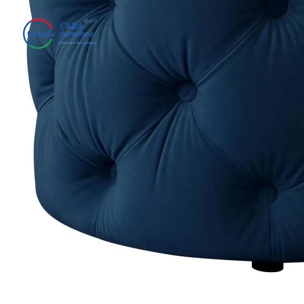 BB2010 Most Popular Home Furniture Soft Blue Round Fabric Bed End Stool Ottoman Bench Bedroom